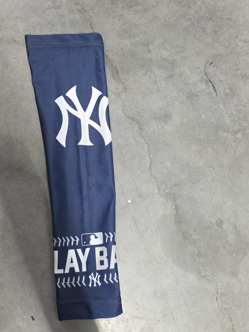 Navy Kids Baseball Arm Sleeve with White Team Logo